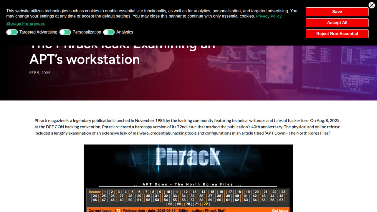 Thumbnail for The Phrack leak: Examining an APT’s workstation