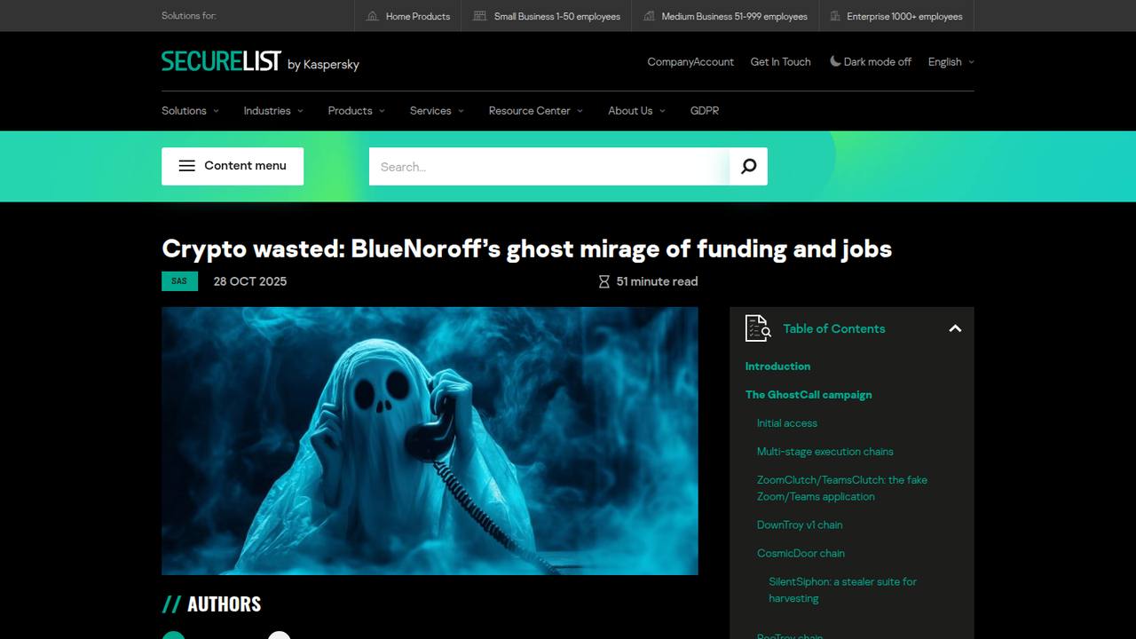 Thumbnail for BlueNoroff's latest campaigns: GhostCall and GhostHire