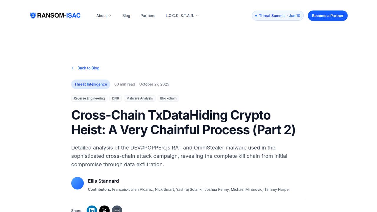 Thumbnail for Cross-Chain TxDataHiding Crypto Heist: A Very Chainful Process (Part 2)