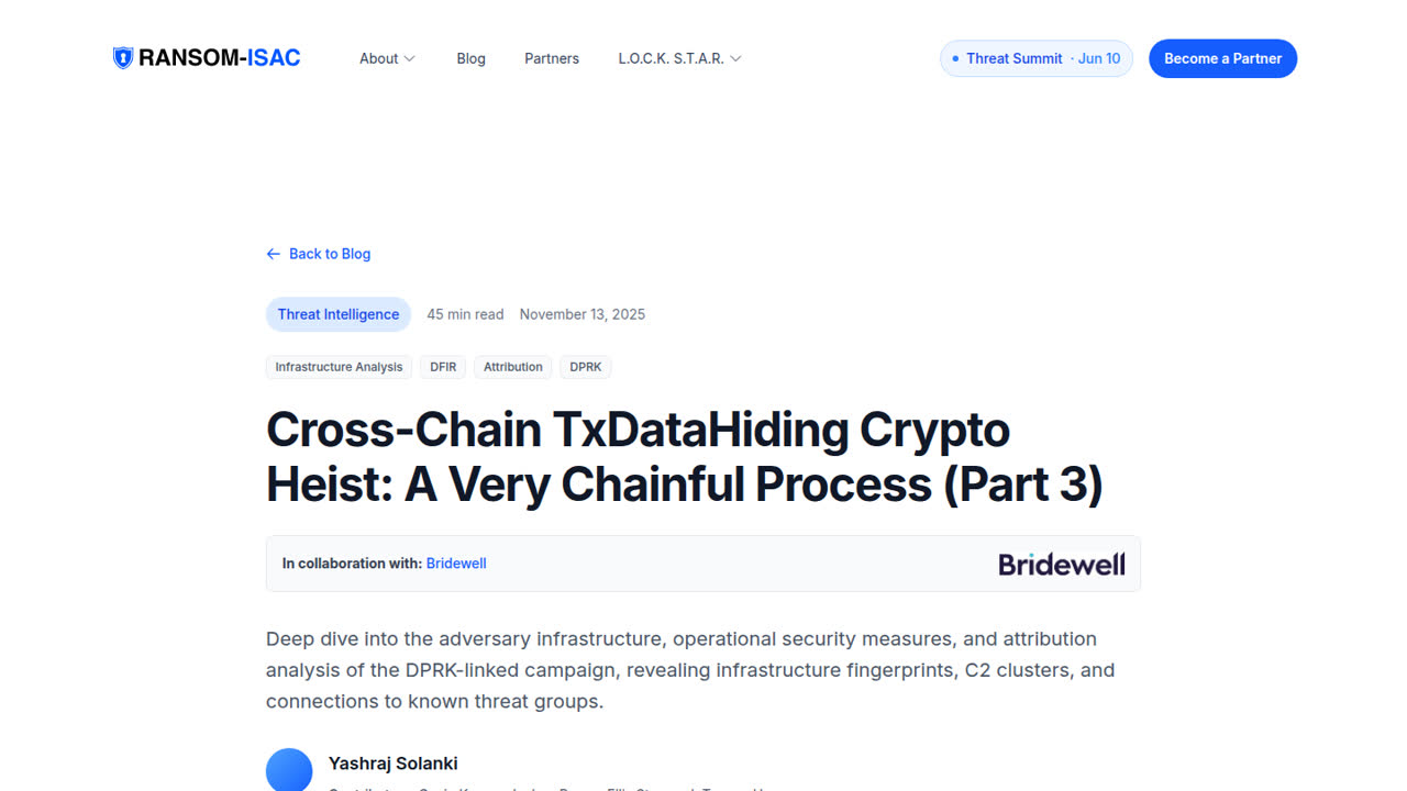 Thumbnail for Cross-Chain TxDataHiding Crypto Heist: A Very Chainful Process (Part 1)