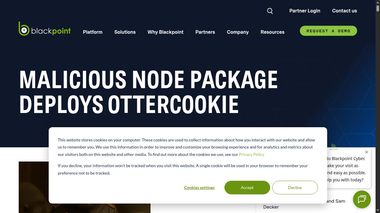 Thumbnail for Malicious Node Package Deploys OtterCookie