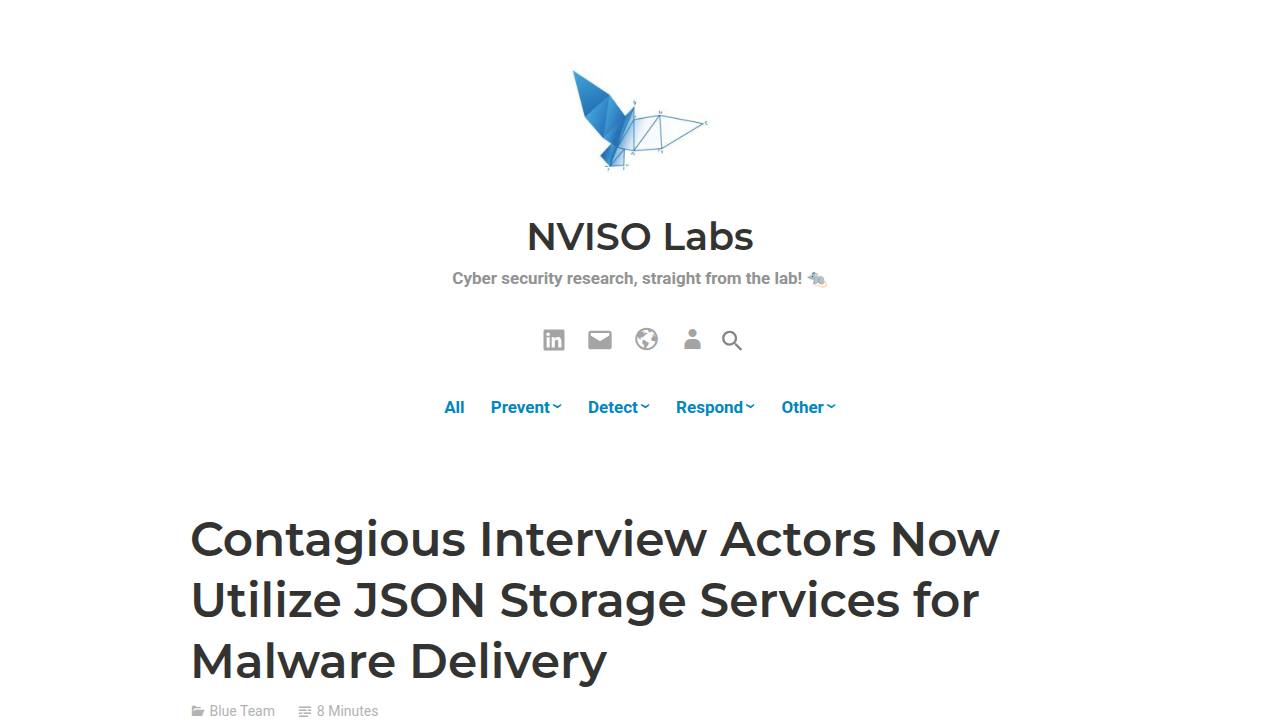 Thumbnail for Contagious Interview Actors Now Utilize JSON Storage Services for Malware Delivery
