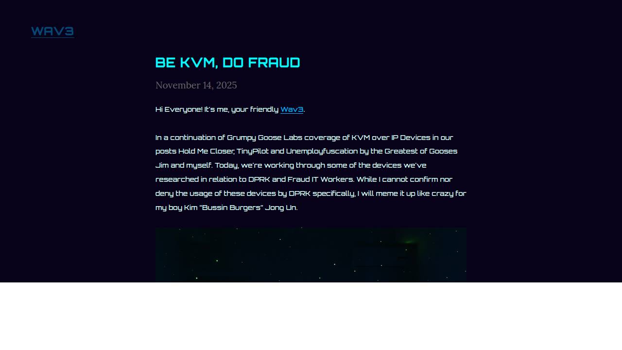 Thumbnail for Be KVM, Do Fraud
