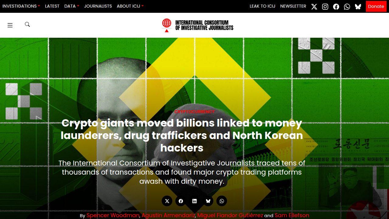 Thumbnail for Crypto giants moved billions linked to money launderers, drug traffickers and North Korean hackers