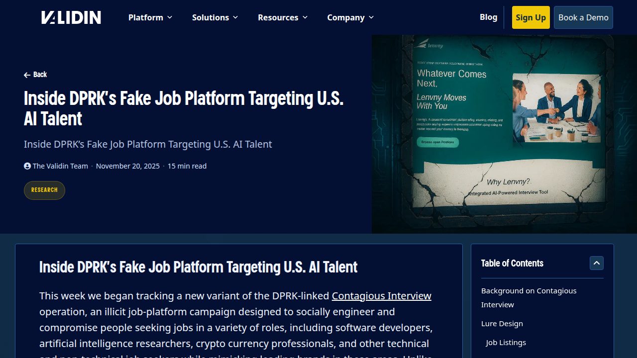 Thumbnail for Inside DPRK's Fake Job Platform Targeting U.S. AI Talent