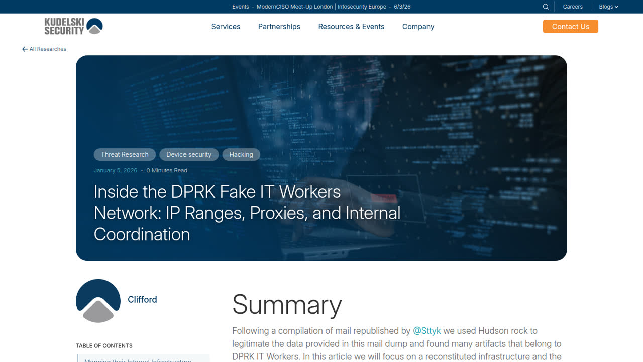 Thumbnail for Inside the DPRK Fake IT Workers Network: IP Ranges, Proxies, and Internal Coordination
