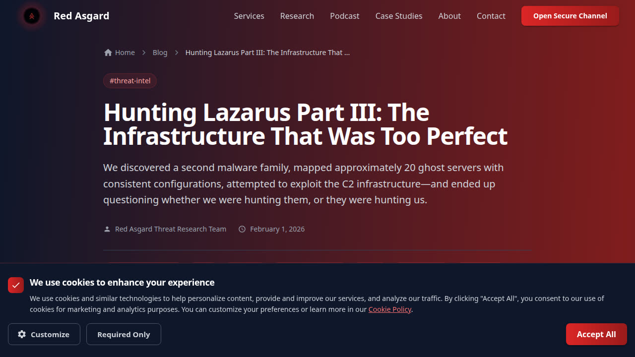 Thumbnail for Hunting Lazarus Part III: The Infrastructure That Was Too Perfect