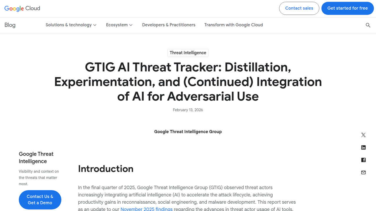 Thumbnail for GTIG AI Threat Tracker: Distillation, Experimentation, and (Continued) Integration of AI for Adversarial Use