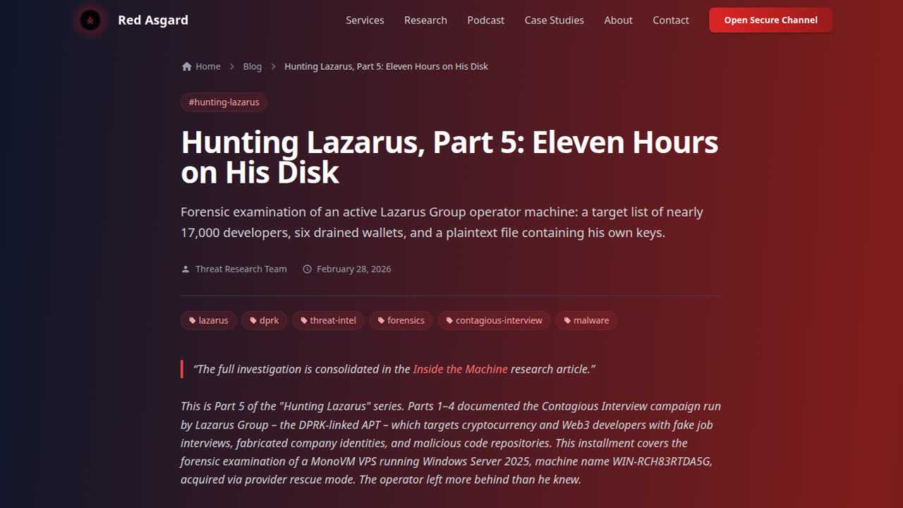 Thumbnail for Hunting Lazarus, Part 5: Eleven Hours on His Disk