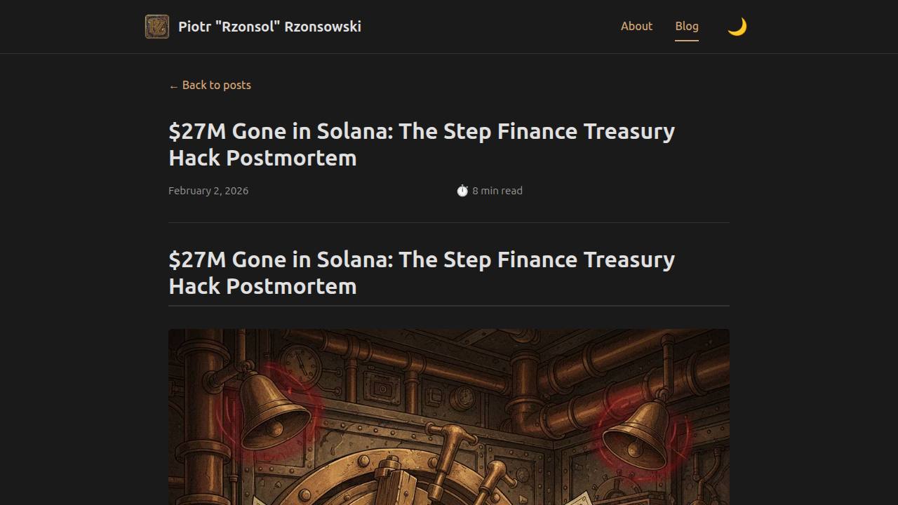 Thumbnail for $27M Gone in Solana: The Step Finance Treasury Hack Postmortem