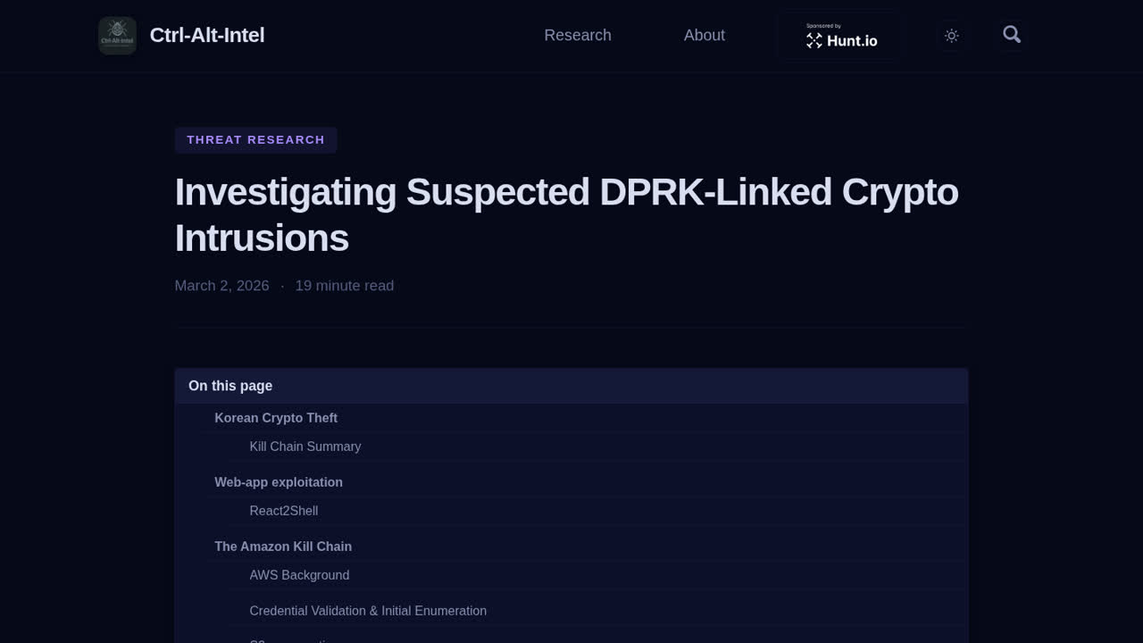 Thumbnail for Investigating Suspected DPRK-Linked Crypto Intrusions