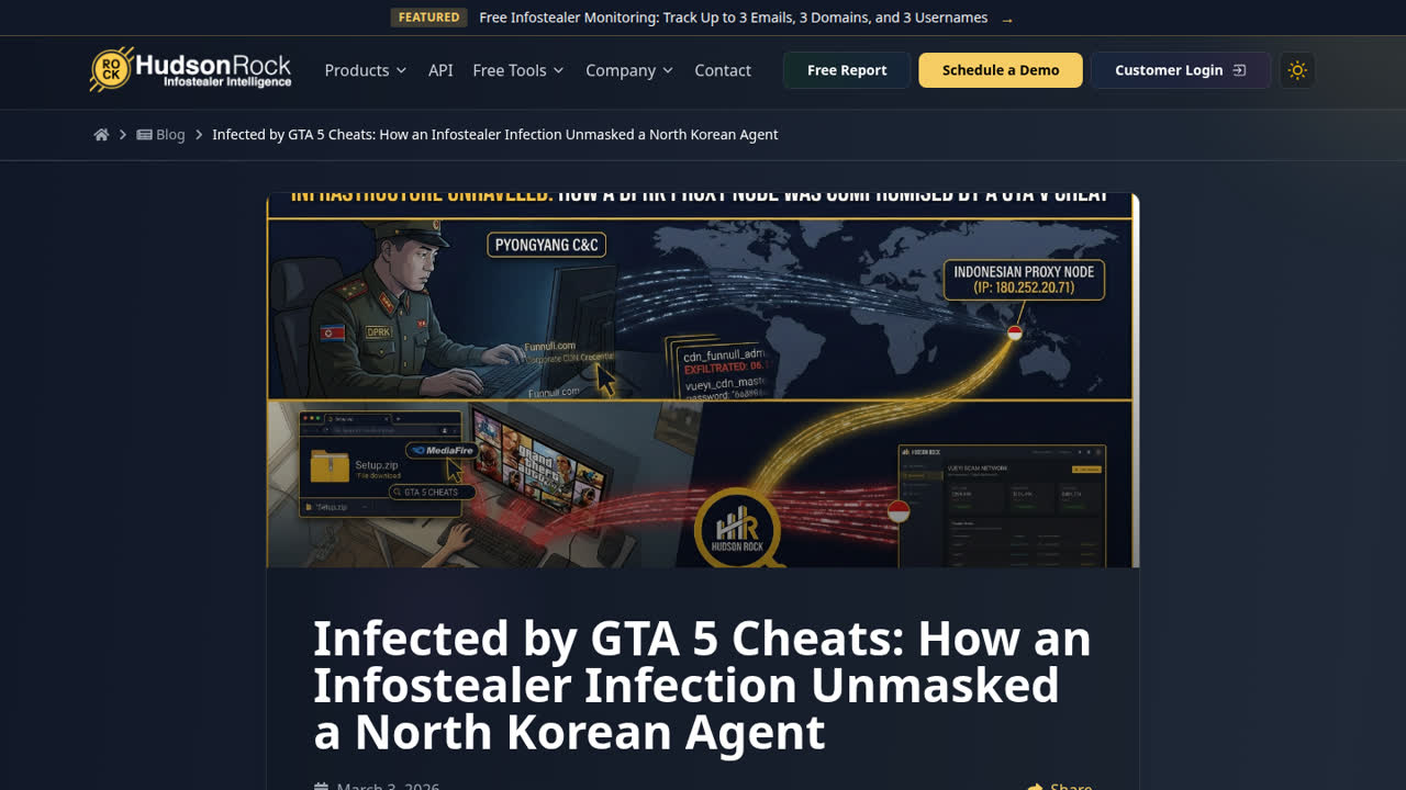 Thumbnail for Infected by GTA 5 Cheats: How an Infostealer Infection Unmasked a North Korean Agent