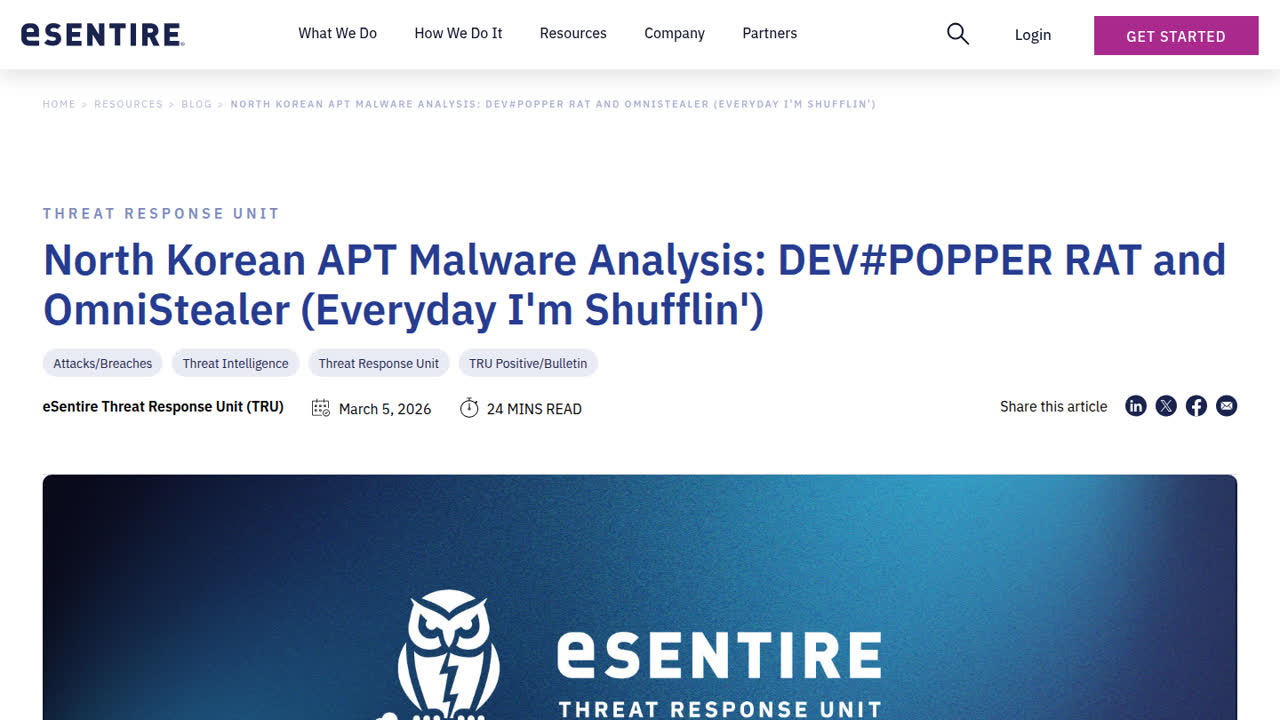 Thumbnail for Learn more about the DEV#POPPER remote access trojan and how to protect your organization from this threat.