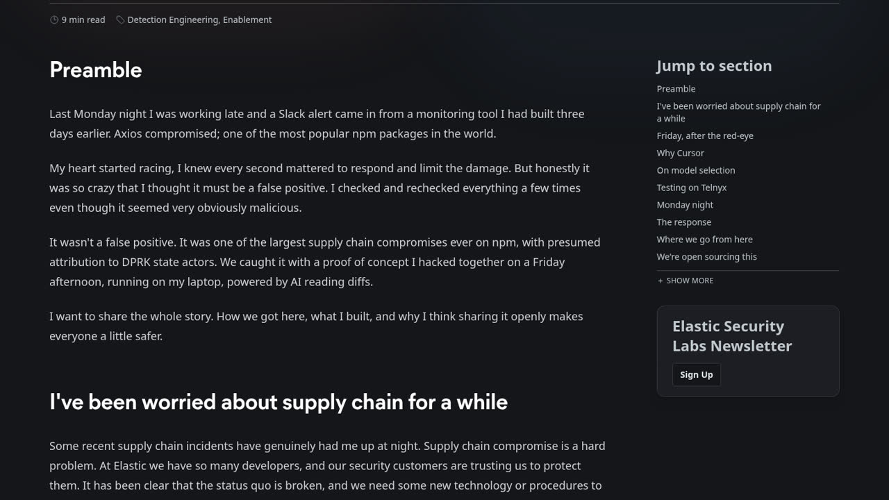 Thumbnail for How we caught the Axios supply chain attack