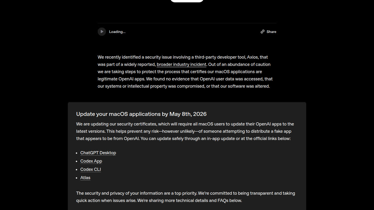 Thumbnail for Our response to the Axios developer tool compromise