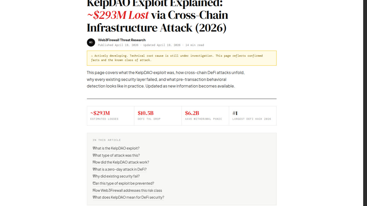 Thumbnail for KelpDAO Exploit Explained: How It Happened & How to Prevent It