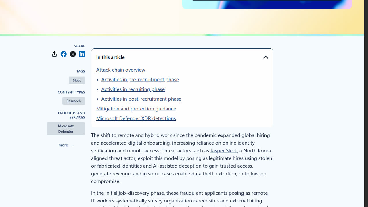 Thumbnail for Detection strategies across cloud and identities against infiltrating IT workers