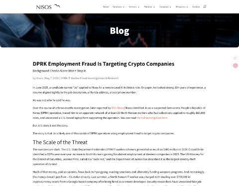 Thumbnail for DPRK Employment Fraud Targeting Crypto Companies