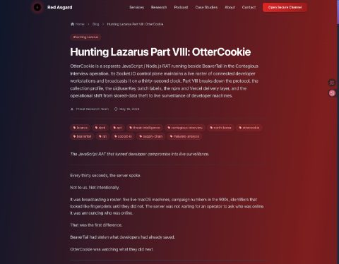 Thumbnail for Hunting Lazarus Part VIII: OtterCookie