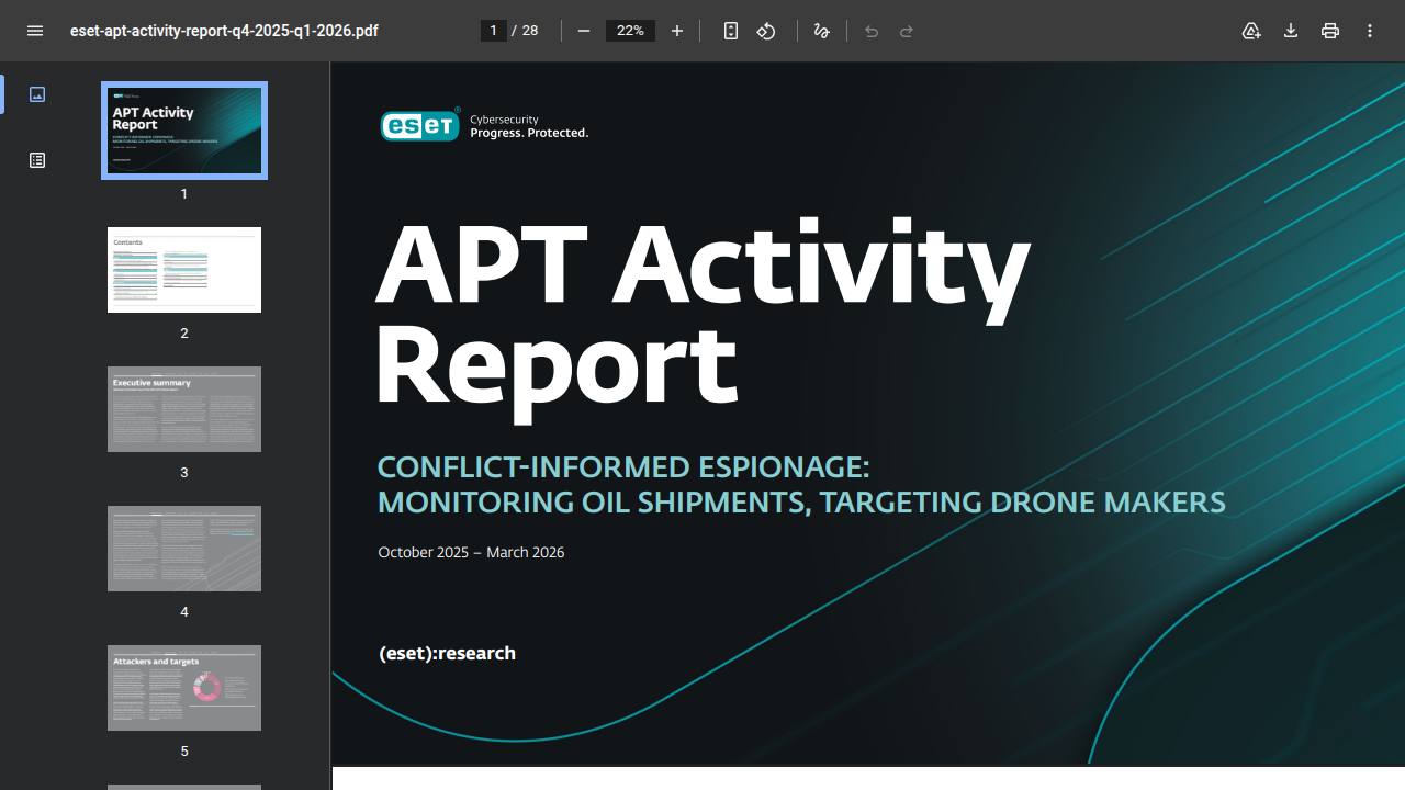 Thumbnail for ESET APT Activity Report Q4 2025–Q1 2026