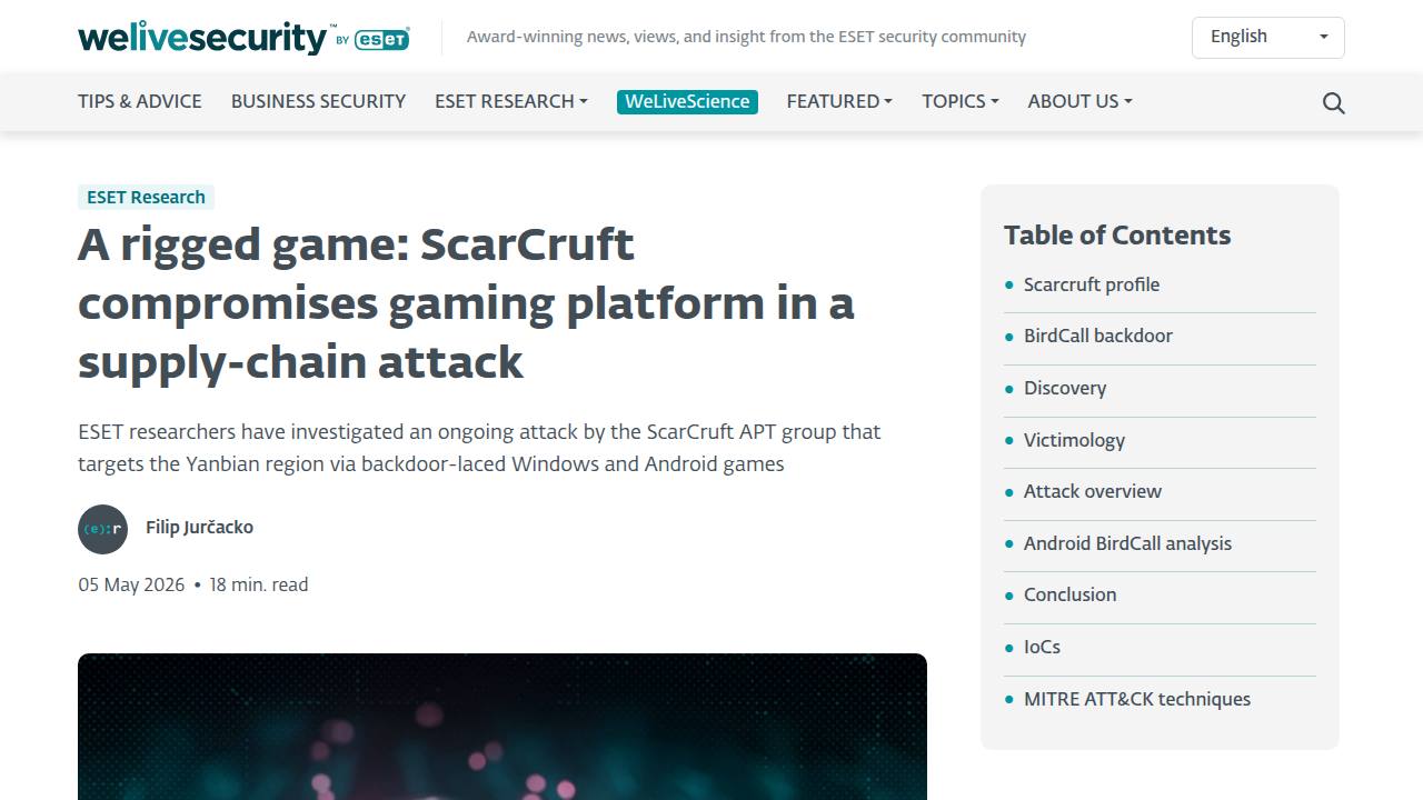 Thumbnail for A rigged game: ScarCruft compromises gaming platform in a supply-chain attack